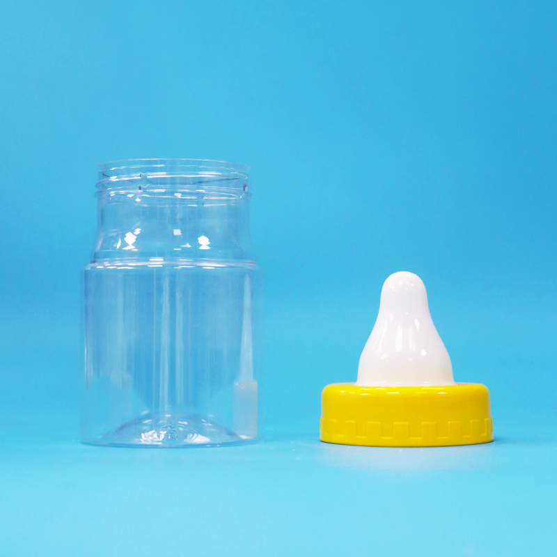 BPA خالية من الغطاء المسمار الشفاف PET البلاستيك المغلق الجرة للأغذية الحلوى الكعك المكسرات