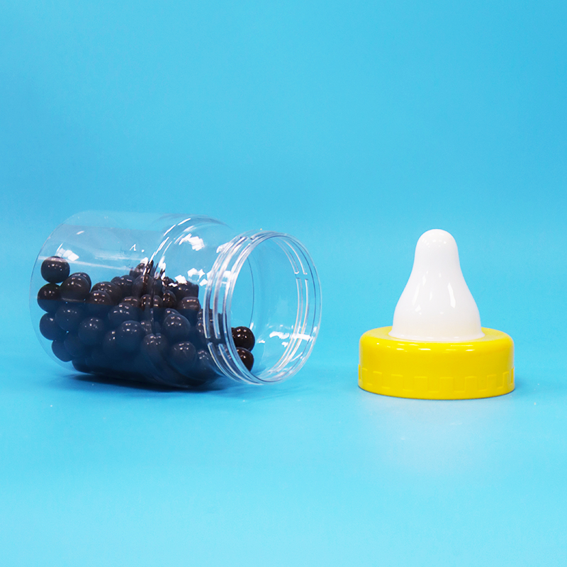 BPA خالية من الغطاء المسمار الشفاف PET البلاستيك المغلق الجرة للأغذية الحلوى الكعك المكسرات