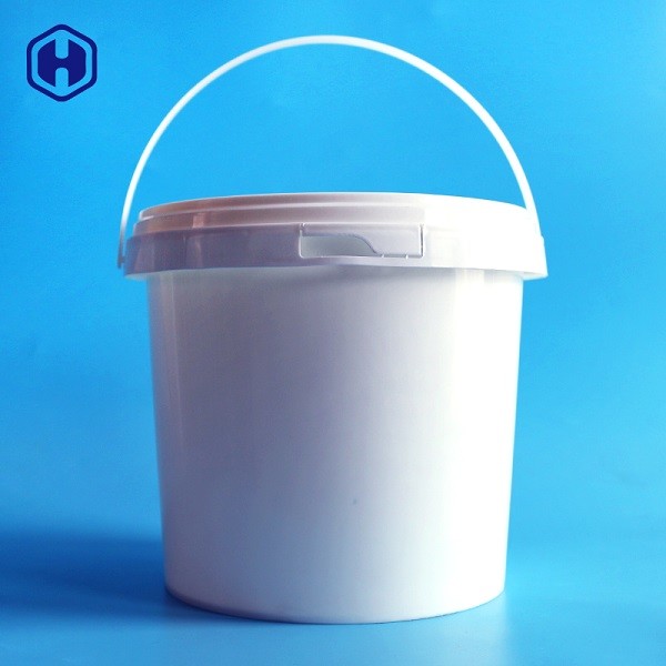 حاوية بلاستيكية مستديرة بيضاء صحية قابلة لإعادة الاستخدام صديقة للبيئة