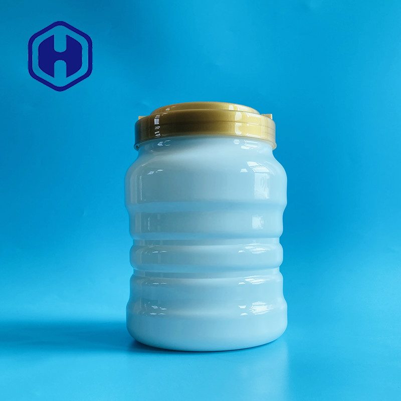 2450 مل جرة بلاستيكية بيضاء مقاومة للتسرب من الغذاء لمكسرات الشوفان