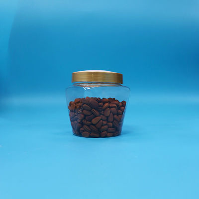 البلاستيك PET الصف الغذائي الفم العريض الشفاف الكعك الحلوى جرة مع المسمار غطاء مسطح
