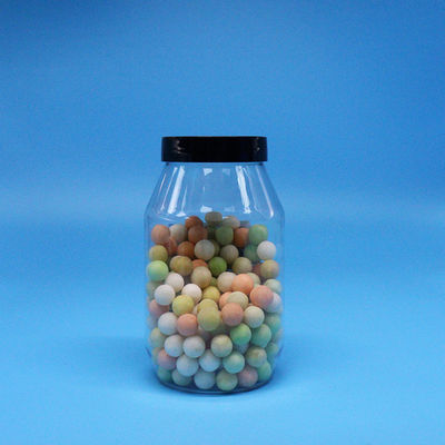 الكعك الحلوى المكسرات عالية الجودة واضحة مستديرة واسعة الفم بطاقة PET بلاستيكية جرة مقبض