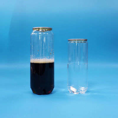 قابلة للإغلاق الفارغة الشفافة PET مشروب الصودا يمكن فتحها بسهولة غطاء الألومنيوم 500ml 330ml