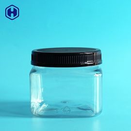 واضح PET البلاستيك الجرار قبضة المعلبة الجرار البلاستيكية مربع مع اغطية 420ML 14OZ