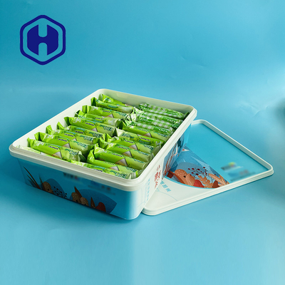 حاويات بلاستيكية FDA IML مع تغليف بسكويت بسكويت تخزين الطعام