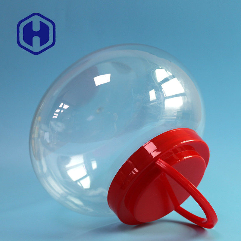 3740 مل 126 أوقية جرة بلاستيكية PET مستديرة كبيرة المخلل مع غطاء ومقبض تغليف الهدايا