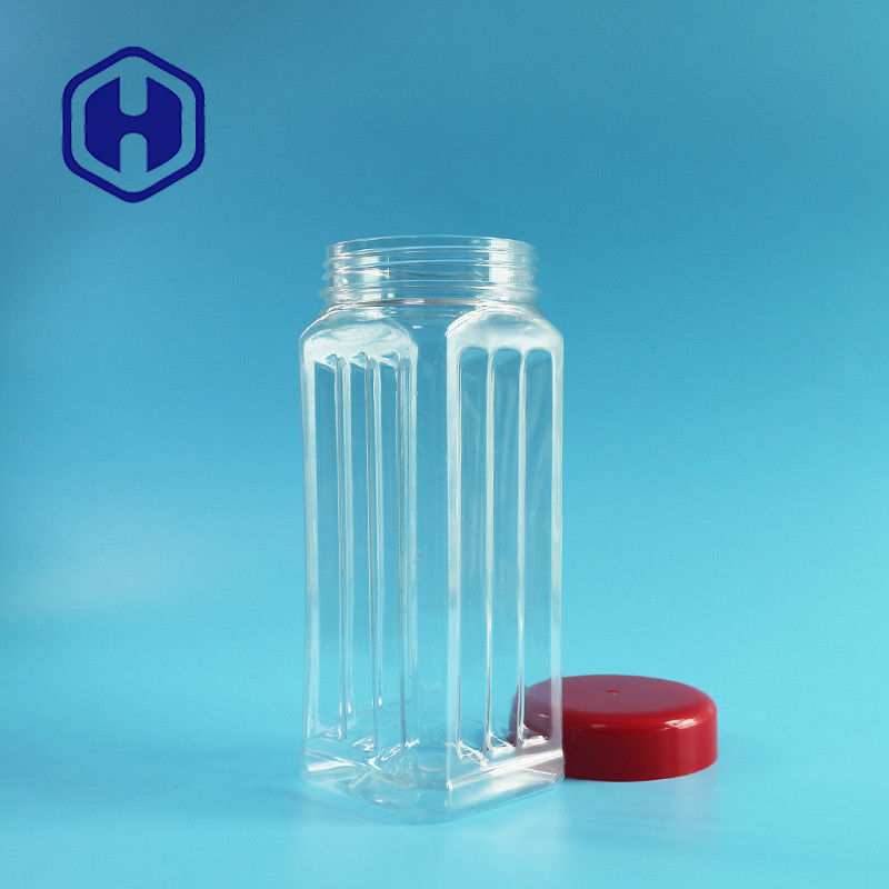 جرة مربعة الشكل للحيوانات الأليفة بطول 171 ملم مكسرات سائبة الكاجو شاي معطر خضروات مجففة 560 مللي غطاء بلاستيكي