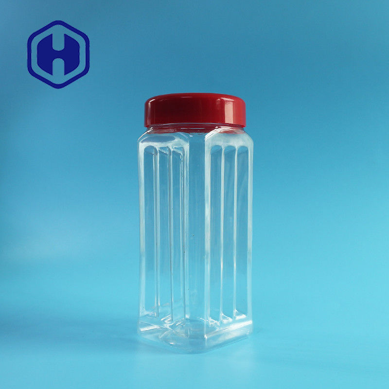 جرة مربعة الشكل للحيوانات الأليفة بطول 171 ملم مكسرات سائبة الكاجو شاي معطر خضروات مجففة 560 مللي غطاء بلاستيكي