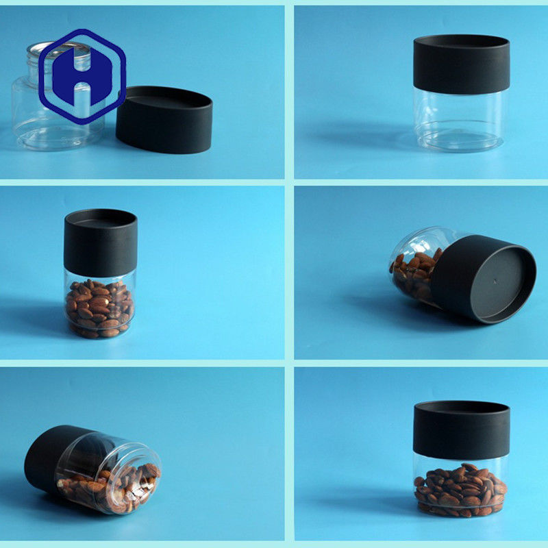 جرة تغليف بلاستيكية مخصصة 13 أوقية يمكن القصدير البيضاوي المسطح تجفيف حاوية تخزين الحيوانات الأليفة الفاكهة