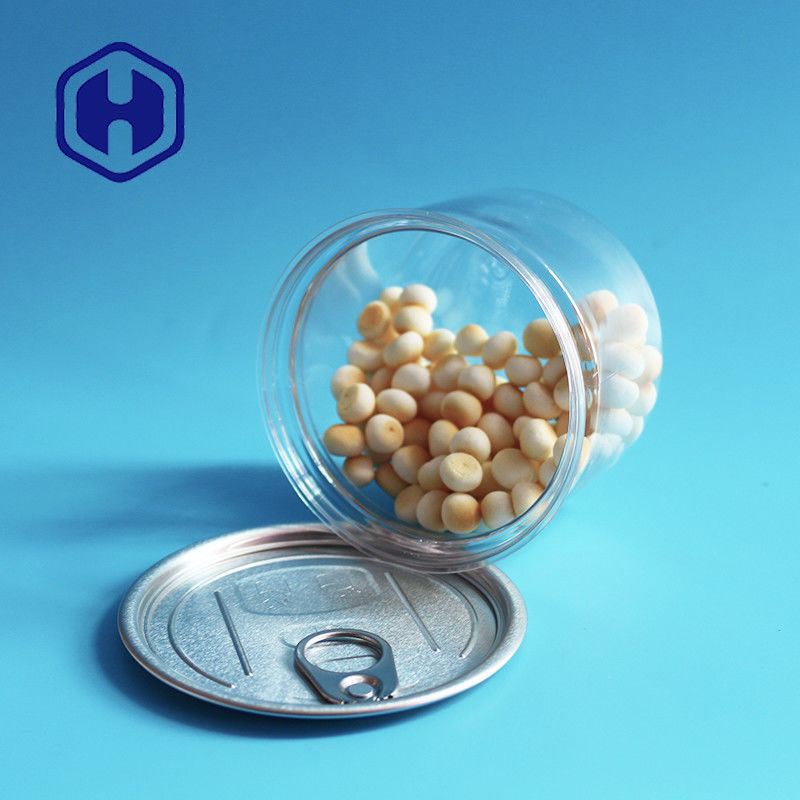 قطط كلب يعالج البسكويت البلاستيكي سهل الفتح مع أغذية الحيوانات الأليفة المستديرة 250 مل 60 ملم ارتفاع