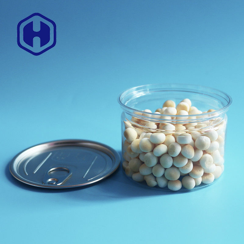 قطط كلب يعالج البسكويت البلاستيكي سهل الفتح مع أغذية الحيوانات الأليفة المستديرة 250 مل 60 ملم ارتفاع