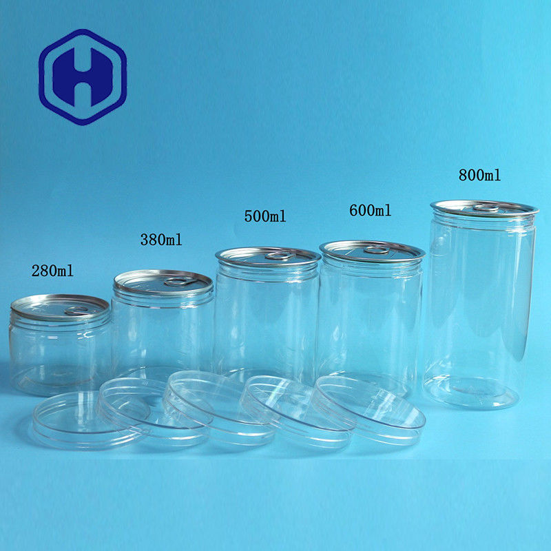 سهل الفتح البلاستيكي الفارغ طعام الحيوانات الأليفة يمكن 360 مل الفواكه الجافة الخضار جولة غطاء المسمار محكم