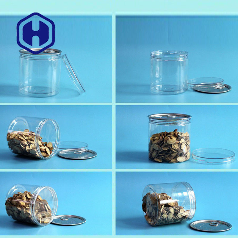 بفتحة واسعة 309 # 740 مل علب بلاستيكية للأغذية المعلبة PET مع غطاء برغي من الألومنيوم