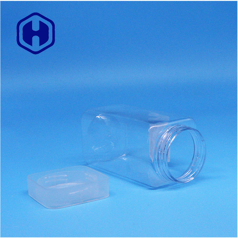 زبدة الفول السوداني المربعة الواضحة هلام الشاي ورقة البكنة زجاجات بلاستيكية من البيت مسطحة مقبض فوق غطاء