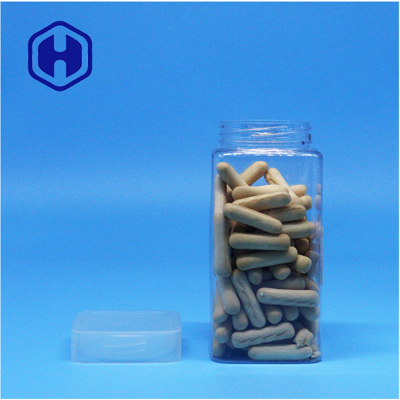 زبدة الفول السوداني المربعة الواضحة هلام الشاي ورقة البكنة زجاجات بلاستيكية من البيت مسطحة مقبض فوق غطاء