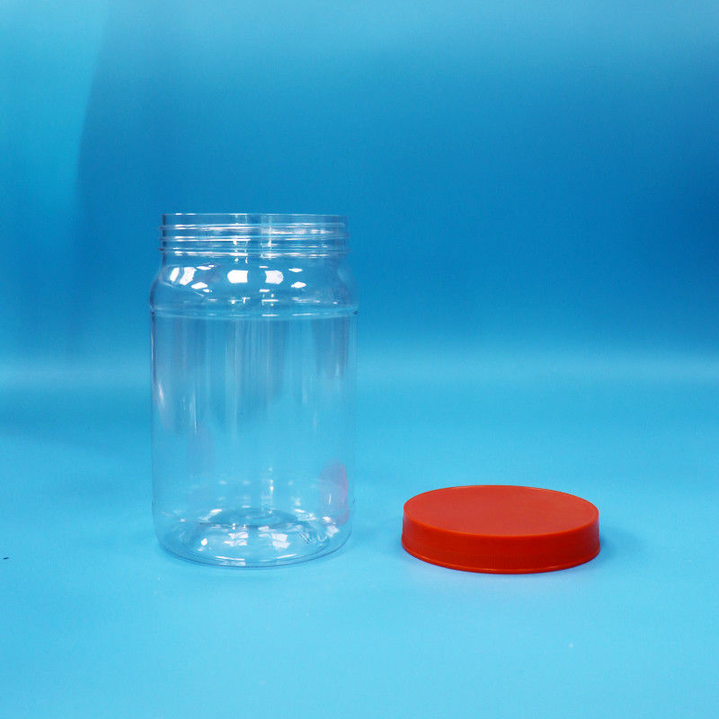 شفاف PET البلاستيكية المستديرة الغذائية الحلوى الكعك عبوة العلبة الأحمر اللون الغطاء المسمار