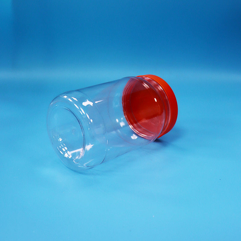 شفاف PET البلاستيكية المستديرة الغذائية الحلوى الكعك عبوة العلبة الأحمر اللون الغطاء المسمار