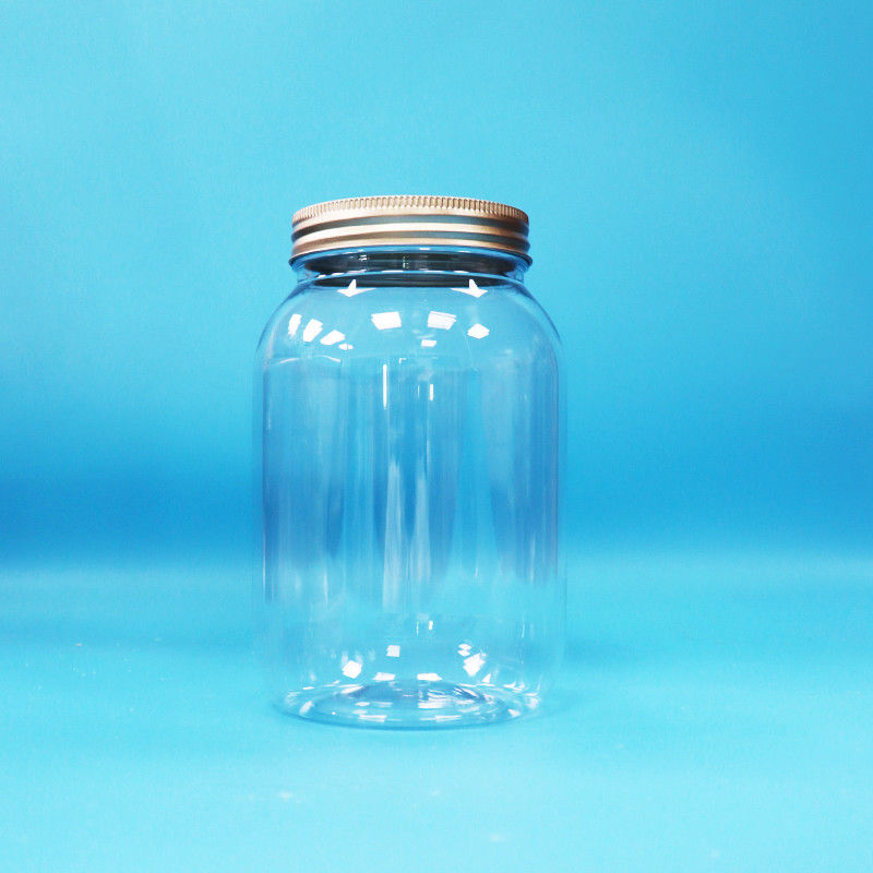 الجودة الغذائية واضحة بي تي إيه بلاستيكية مربعة الجرة المسمار الألومنيوم غطاء مسطح للأطعمة الحلوى المكسرات