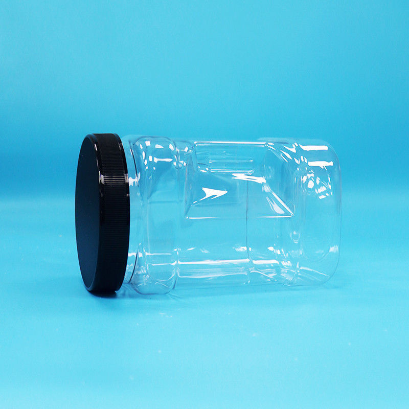 الفواكه المجففة والمكسرات الشفافة مربع بطاقات PET بلاستيكية مع أغطية مسطحة سوداء