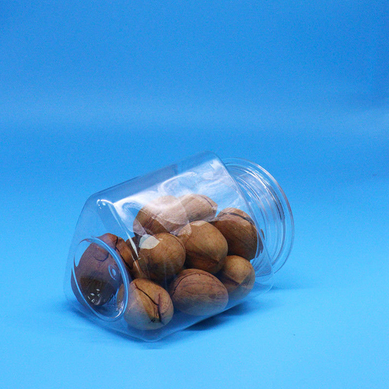 كوكيز الغذاء الحلويات الصف الغذائي الشكل المثلث شفاف PET البلاستيك واضحة جرة واضحة غطاء