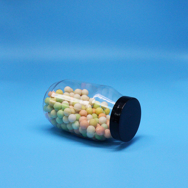 الكعك الحلوى المكسرات عالية الجودة واضحة مستديرة واسعة الفم بطاقة PET بلاستيكية جرة مقبض