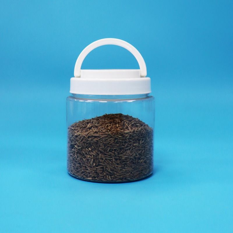 برطمانات بلاستيكية شفافة سهلة الفتح دائرية من البولي إيثيلين تيرفثالات بغطاء لولبي، طعام أطفال، بذور، مكسرات، حلوى