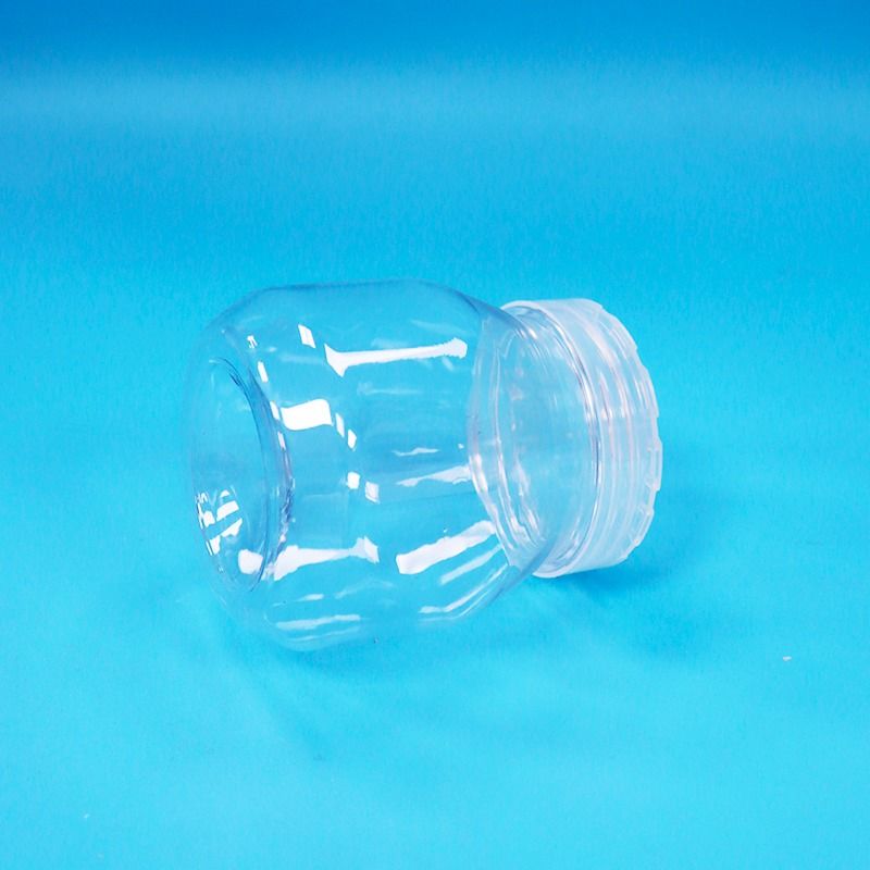 مرطبان بلاستيكي شفاف صغير فارغ للحلويات والبسكويت، بغطاء لولبي، من مادة PET، صالح للطعام، خالٍ من مادة BPA