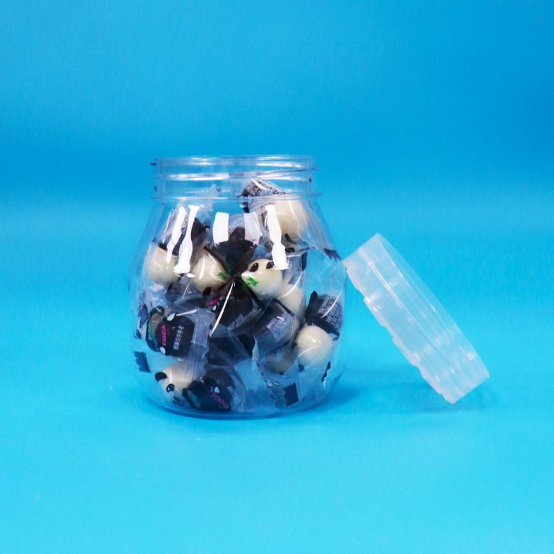 مرطبان بلاستيكي شفاف صغير فارغ للحلويات والبسكويت، بغطاء لولبي، من مادة PET، صالح للطعام، خالٍ من مادة BPA