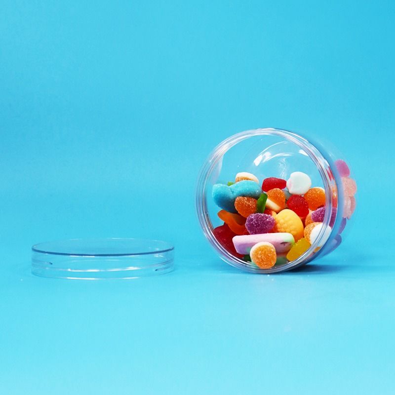 صافي PET البلاستيك الغذاء الجاف الحلوى الكعك المكسرات العلب الهدية المسمار أغطية مسطحة الصف الغذائي