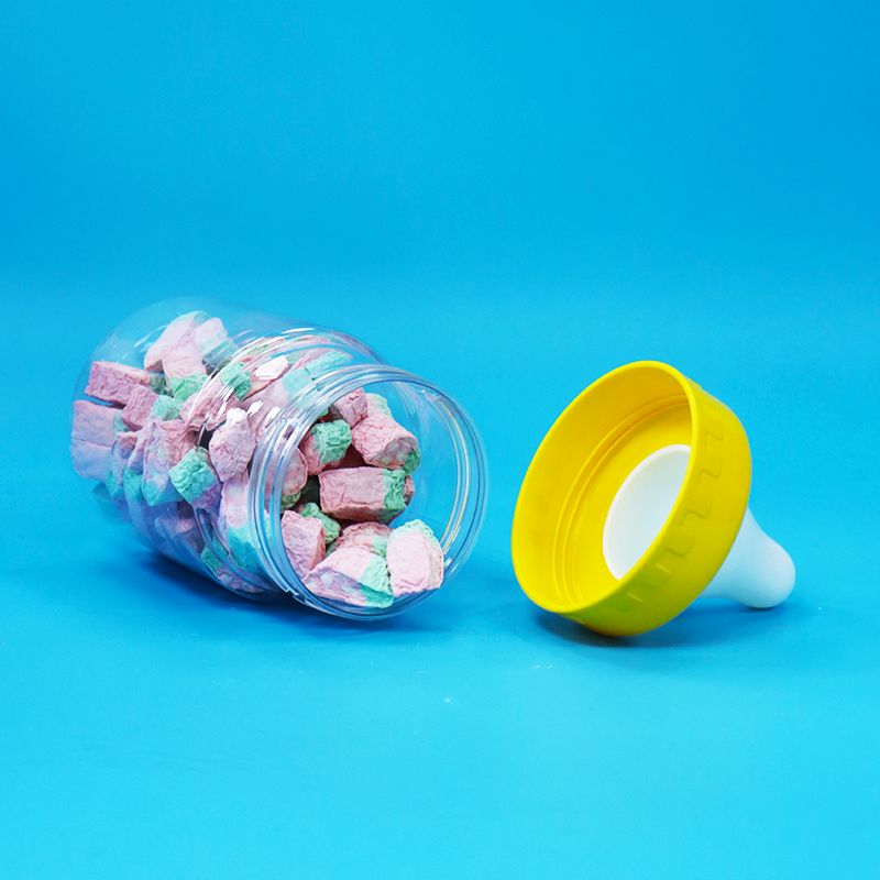 الصف الغذائي الشفاف PET البلاستيك المغلقة الجرة مقبض المسمار الغذائي الكعك الحلوى