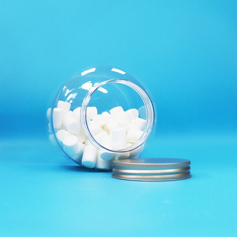 أغطية المسمار من الألومنيوم بلاستيكية واضحة من البترول الحلوى المستديرة المكسرات الغذائية اليومية الزجاجات صديقة للبيئة