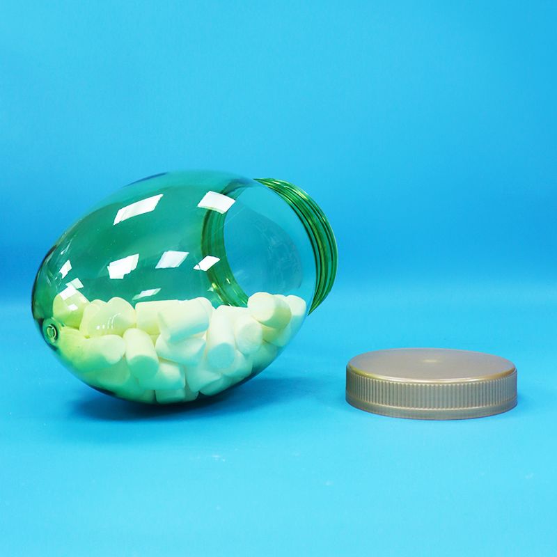 شكل فريد من البلاستيك الشفاف PET درجة الغذاء المكسرات الفستق جرة الحلوى برغي غطاء مسطح