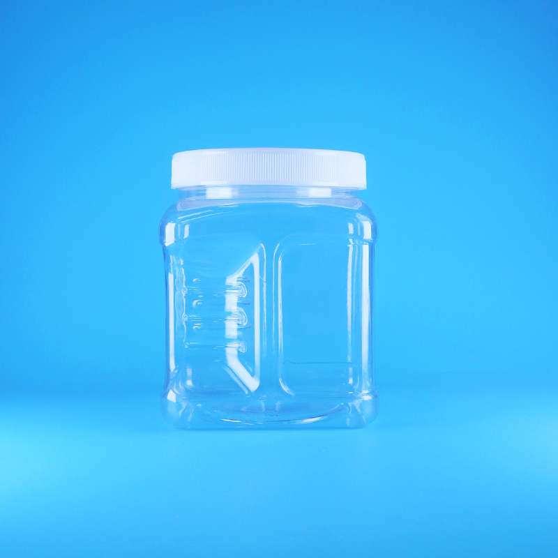 مرطبانات بلاستيكية شفافة بغطاء لولبي من البولي إيثيلين تيرفثالات الخالية من الهواء للمكسرات الحلوة والفواكه وأغذية الأطفال