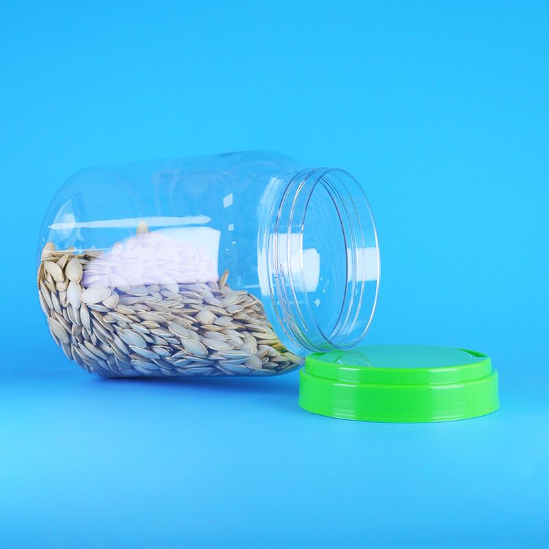 المسمار الغذاء الفلاتر كاب تحميل واضحة القهوة الحلوى الغذاء المجفف بي تي جولة بلاستيكية الجرة