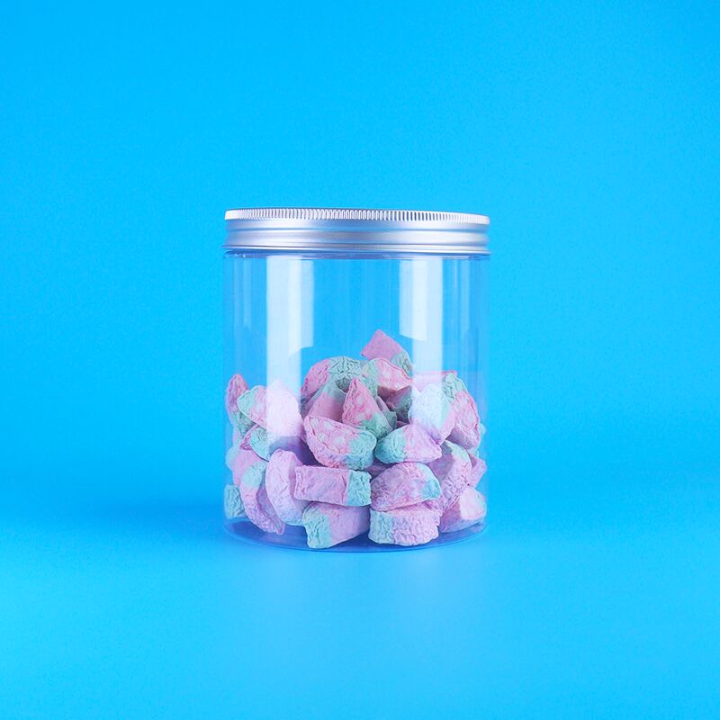 صافي PET بلاستيكي مربع جرة الخوخ الحلوى سكيتلز الفاكهة الهلام مونغ الفاصوليا كعكة الغطاء المسمار