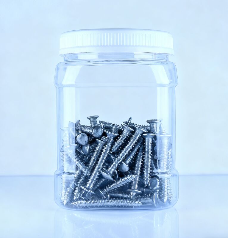 الصف الغذائي قشرة المانجيرين الصينية الكستناء بي تي مربع الشكل صافي الأبيض غطاء بلاستيكي جرة