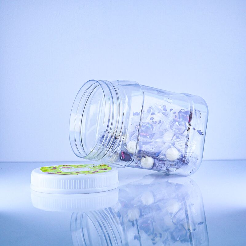 جيد ختم البلاستيك PET مربع الشكل جرة شفافة كعكة اليام الصيني ملء البسكويت غطاء لولبي