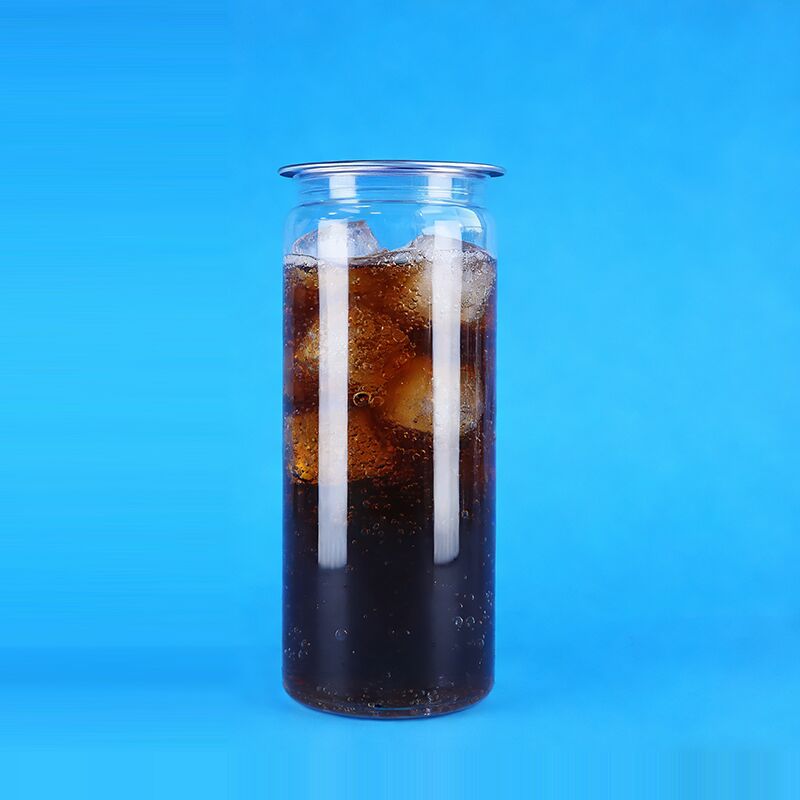 عالية الجودة جيد الختم سهلة مفتوحة غطاء واضحة بي تي بلاستيك مشروبات مشروبات الصودا يمكن