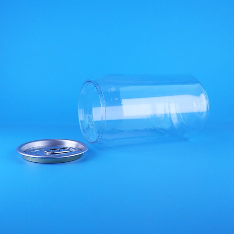 330 مل علبة بلاستيكية بي تي واضحة مع غطاء مفتوح بسهولة للقهوة الشاي الحليب والمشروبات الغازية