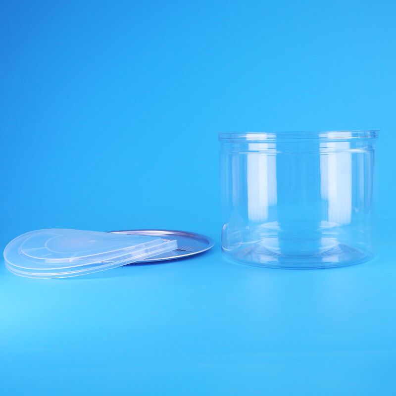 Well Sealing Clear PET Plastic Can With Easy Open Lid For Dried Fruits Candy Food Packaging Solutions
