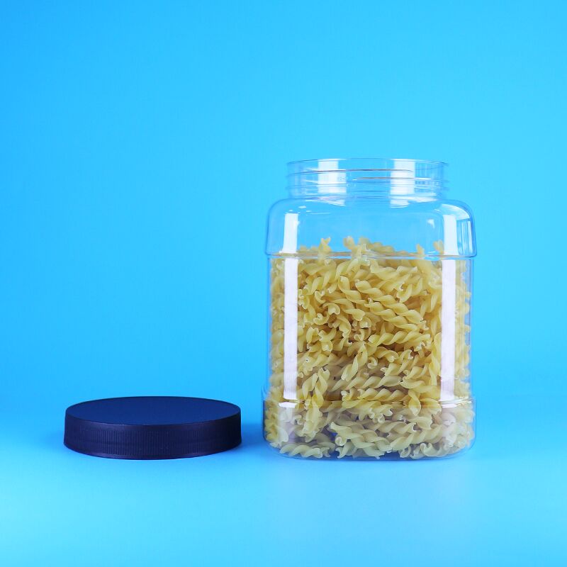 Custom Square PET Plastic Jar with Well Sealing Food Grade Lid for Cookies and Nuts