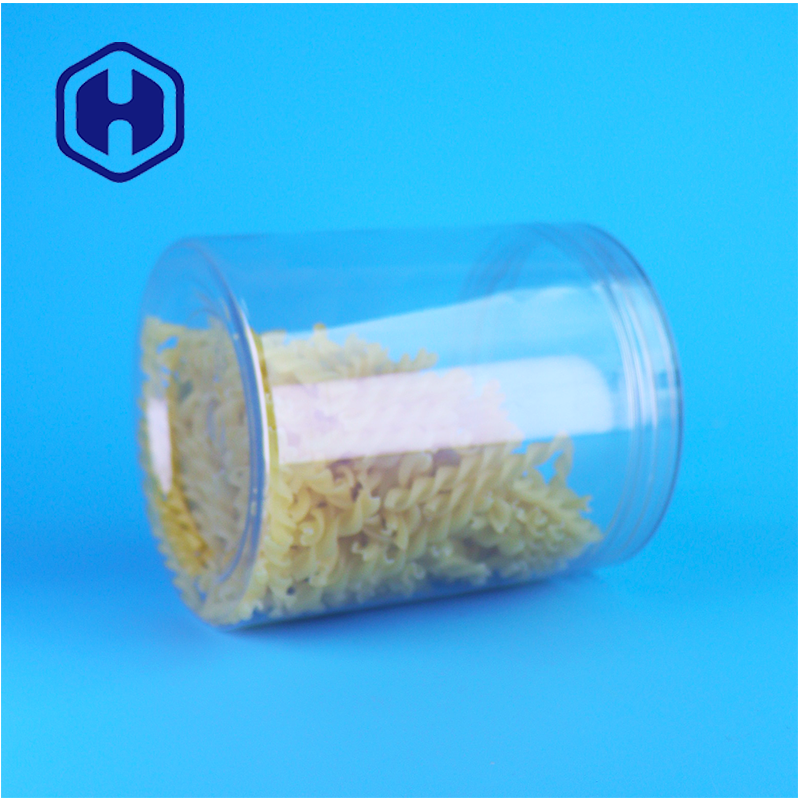 Bpa Free Clear برغي علوي كاب PET جرة مخصصة لتغليف أغذية الحيوانات الأليفة الجافة كعكة الفواكه الجافة تغليف المواد الغذائية