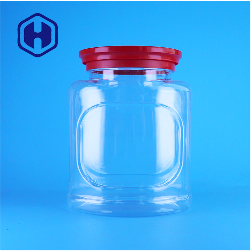 Food Grade Clear Screw Lid PET Custom Jar For Pet Food Cake Dry Fruits Food Packing