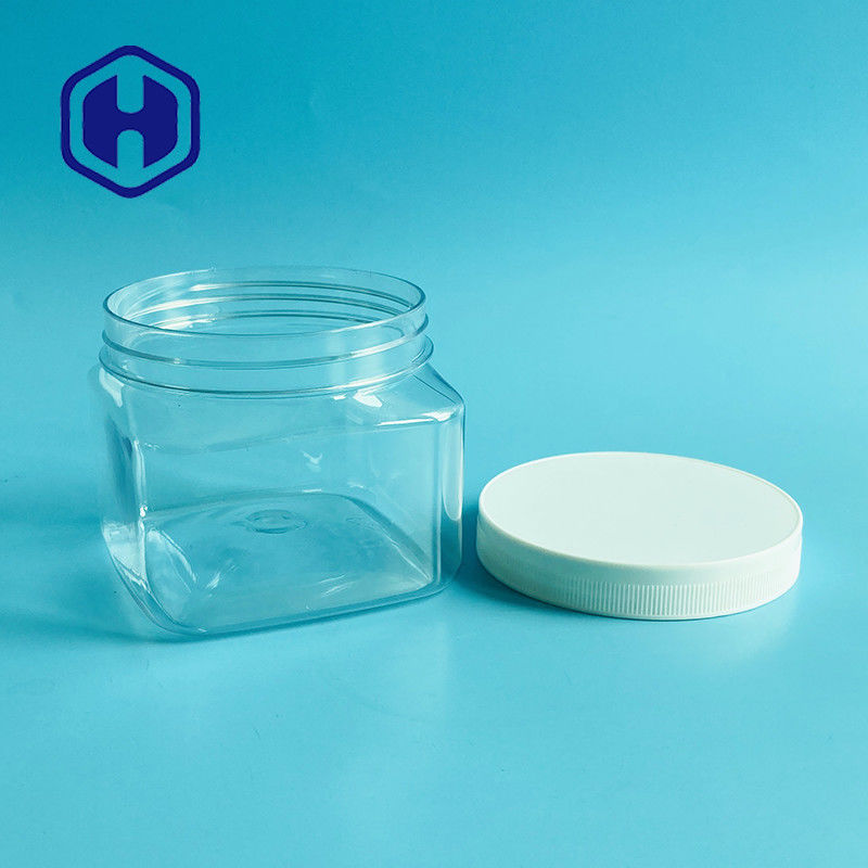 500 جرام 17.63 أوقية جرة بلاستيكية مربعة مستحضرات التجميل للبودرة كريم فرك الجسم