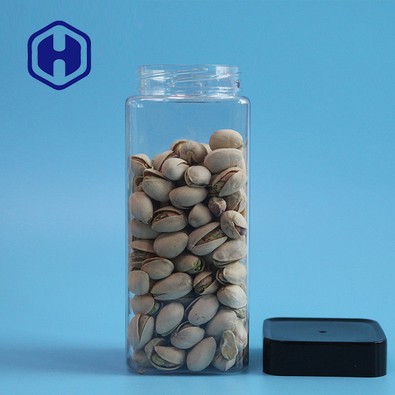 جرة بلاستيكية خالية من التسرب خالية من البسكويت تغليف الأرز 555 مل جرة PET مربعة الشكل