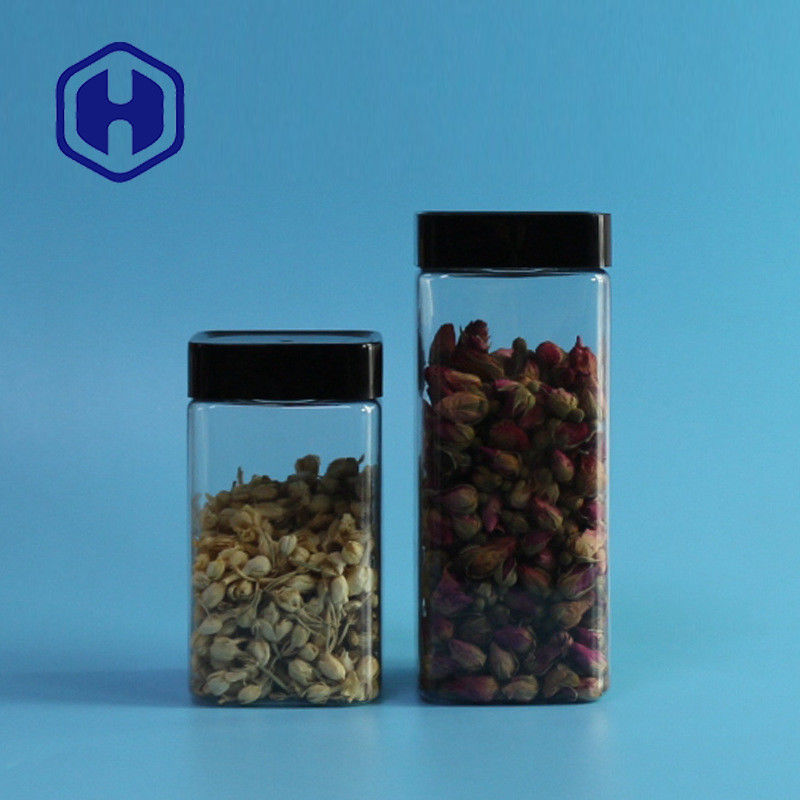 جرة بلاستيكية خالية من التسرب خالية من البسكويت تغليف الأرز 555 مل جرة PET مربعة الشكل