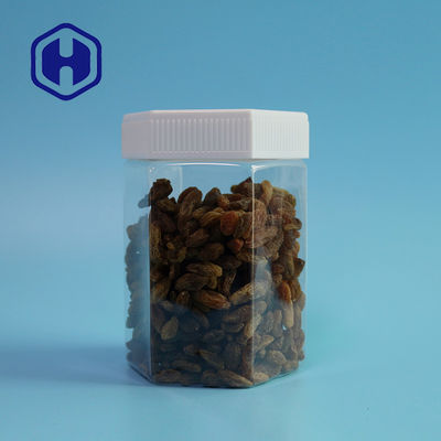 برطمان بلاستيكي سداسي 23 أوقية 680 مل مانع للتسرب مع أغطية لولبية