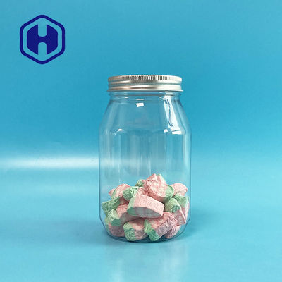 560 مل وجبات خفيفة جرة زجاجة بلاستيكية ميسون مع ارتفاع الألومنيوم 136 ملم