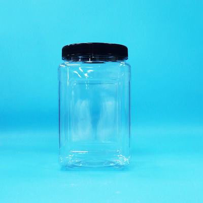 عبوات التعبئة الشفافة شكل مربع بلاستيكي بي تي أسود غطاء للأطعمة حلوى الكعك المعكرونة