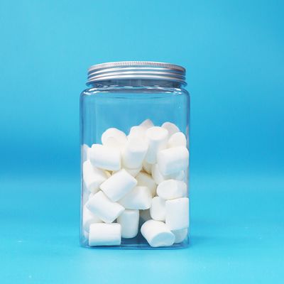 مسدس الغطاء الألومنيوم الشكل المربع الشفاف PET المعكرونة البلاستيكية الحلوى جرة BPA مجانا